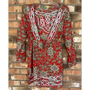 Gianni Bini Women’s Multicolored Paisley Print Floral Swim Coverup Size Medium